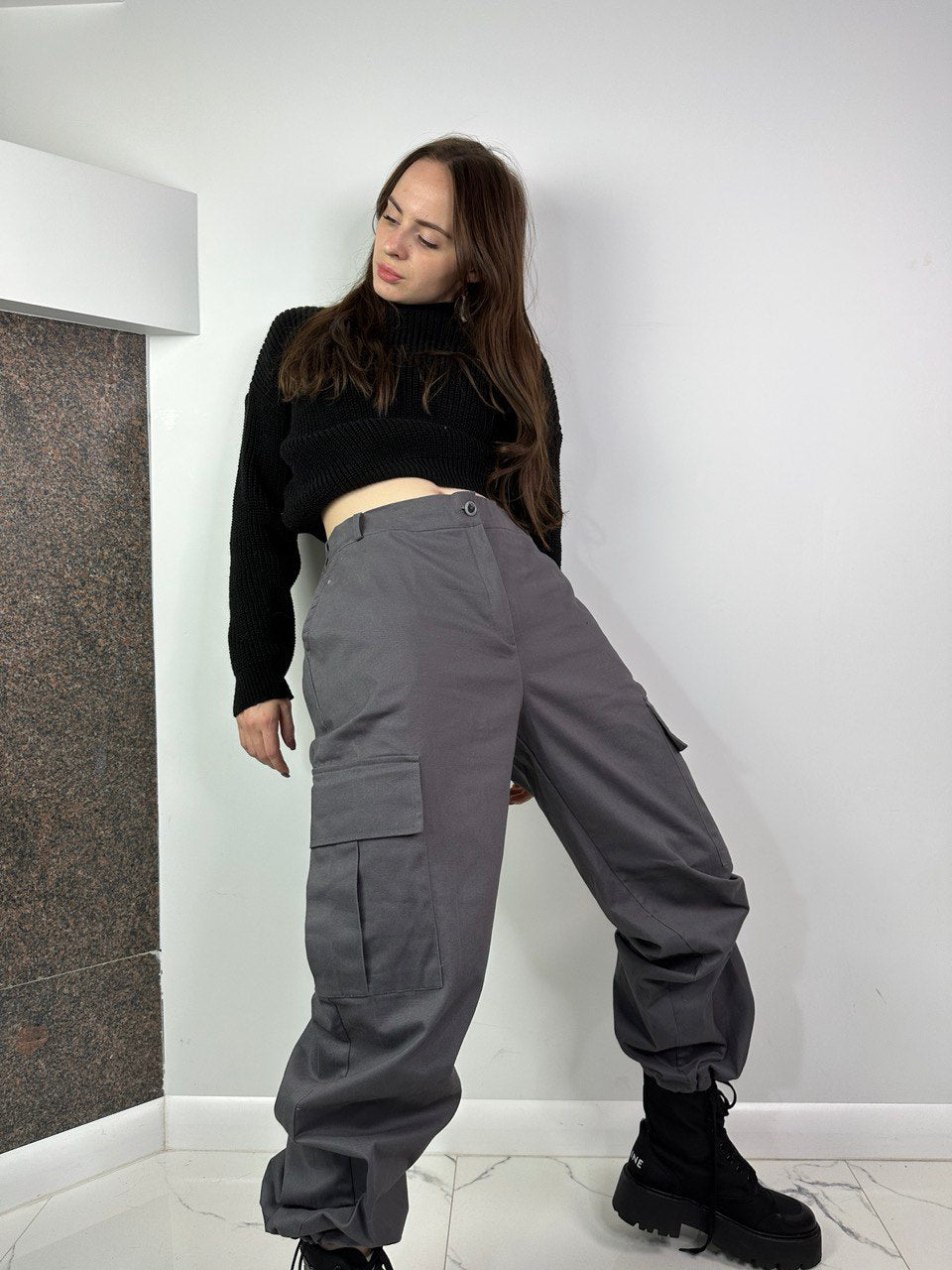 Grey cargo pants