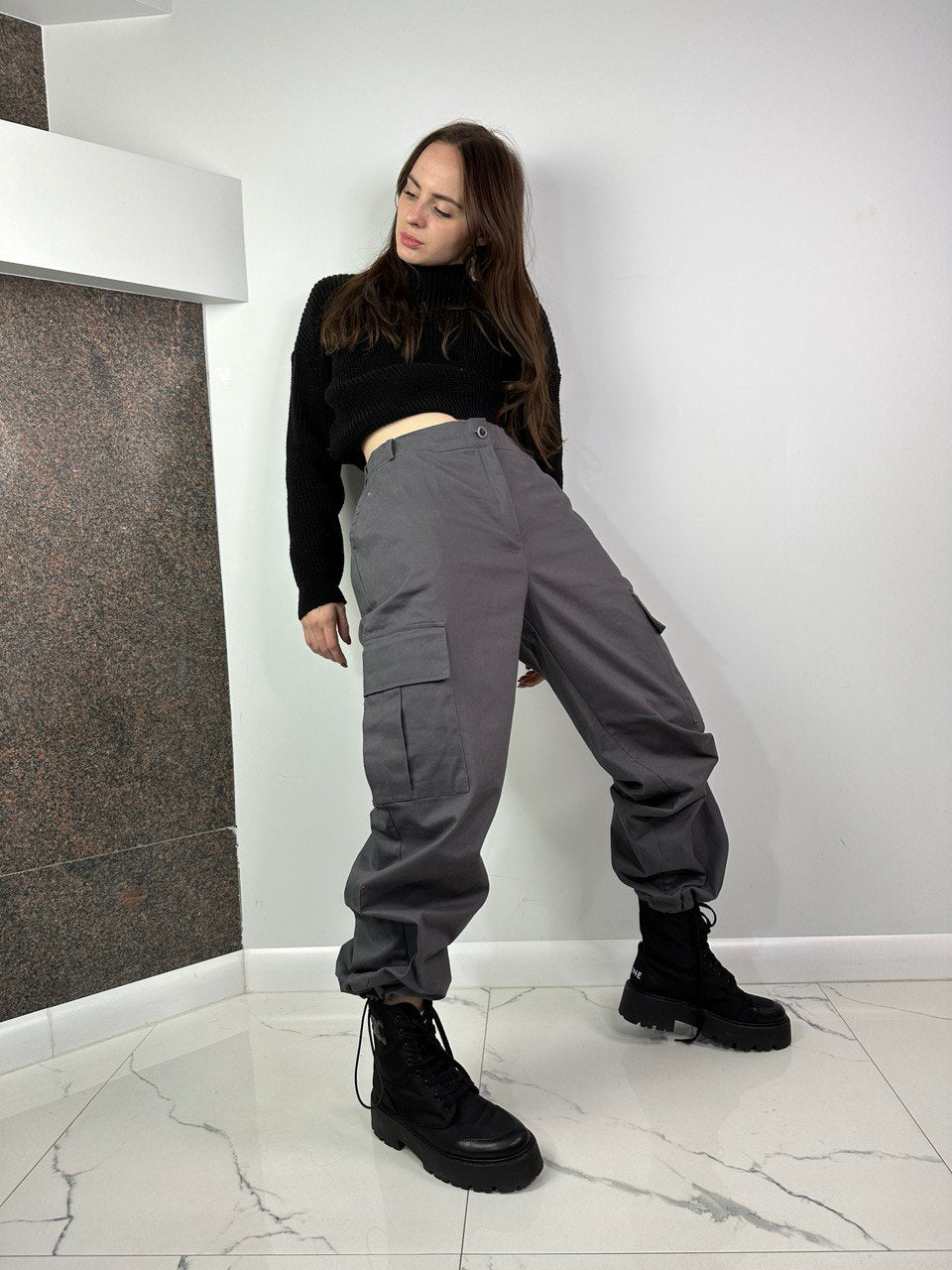 Grey cargo pants