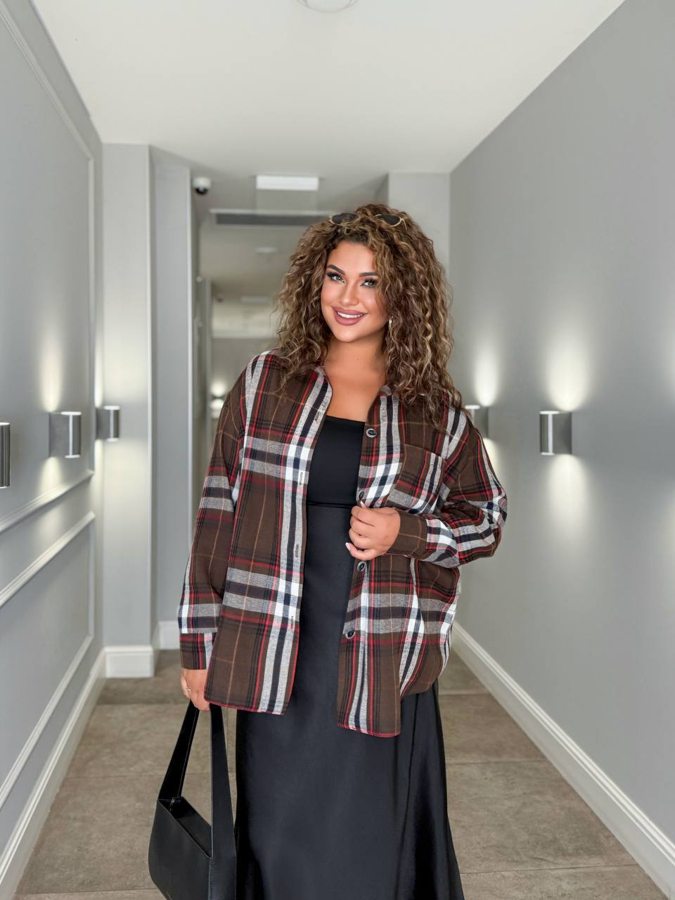 +SIZE Checkered shirt