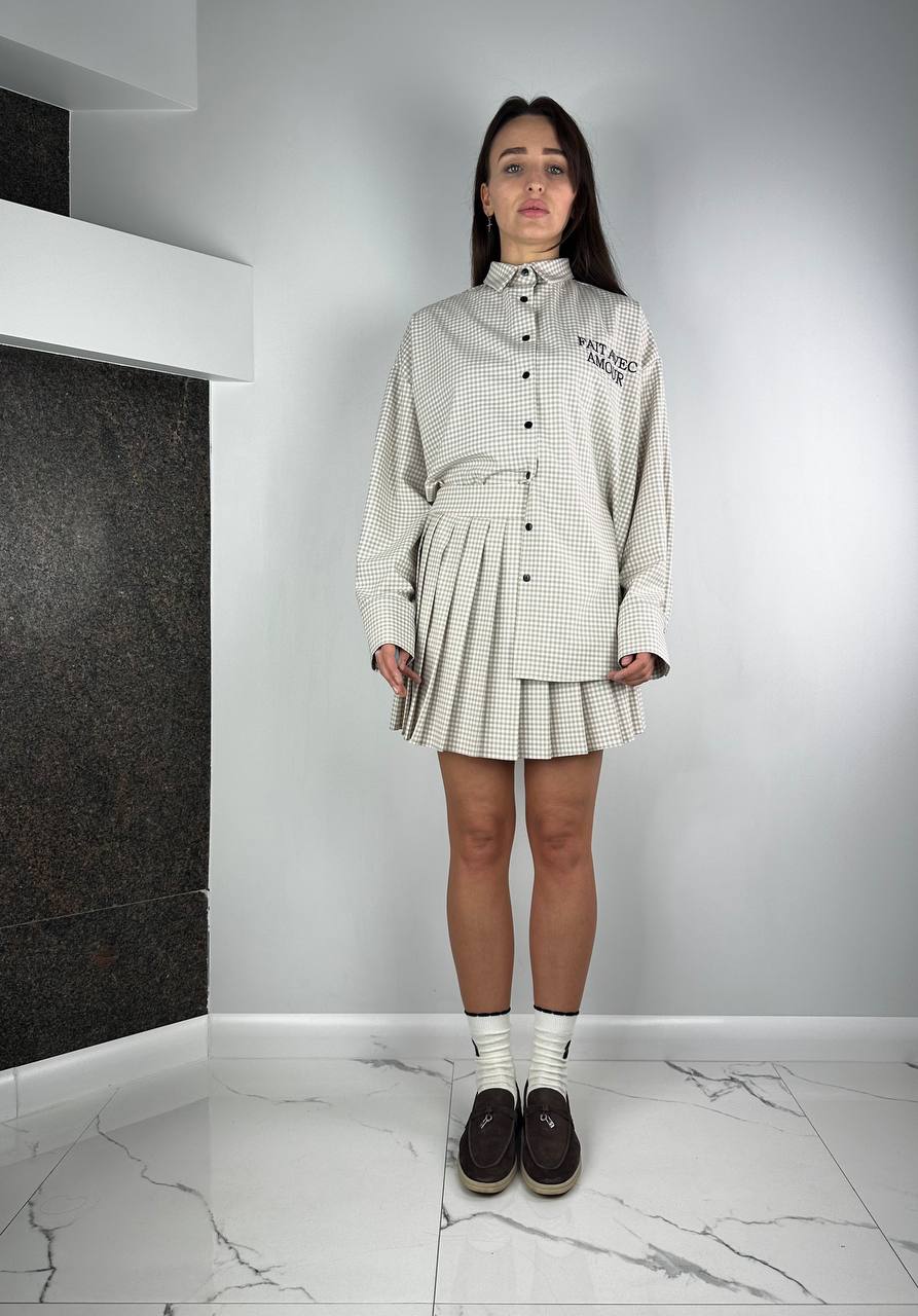 Beigie suits Set Shirt + Skirt