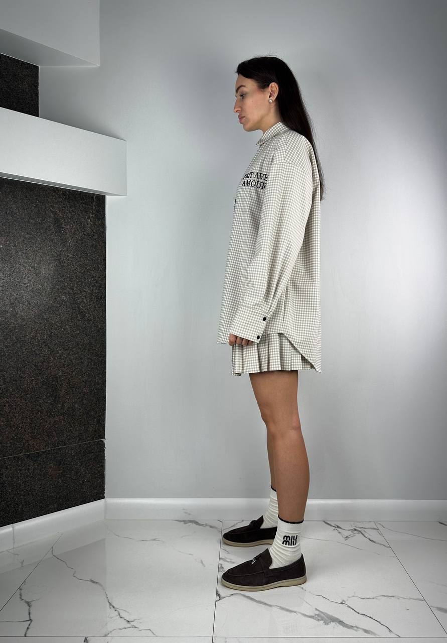 Beigie suits Set Shirt + Skirt