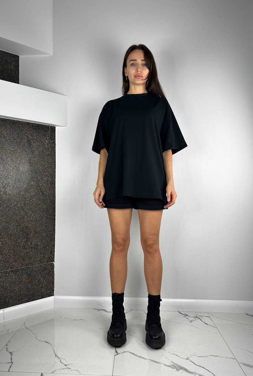 Black Cotton Oversize T-Shirt