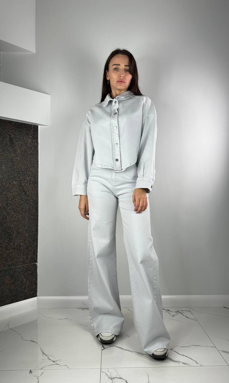 White-Light Grey Jeans Jacket