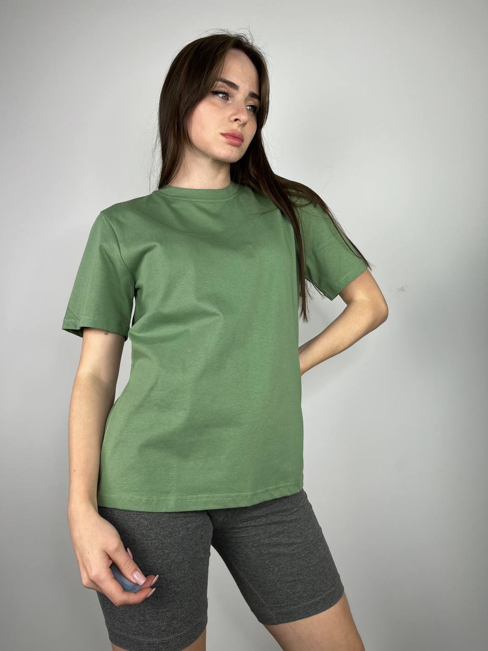 Green olive cotton t-shirt