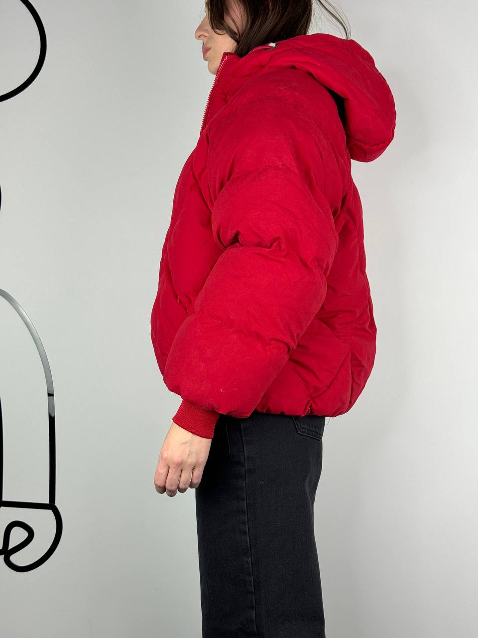 Red matte down jacket