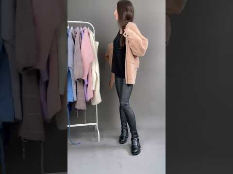Blended wool beige alpaca coat Short