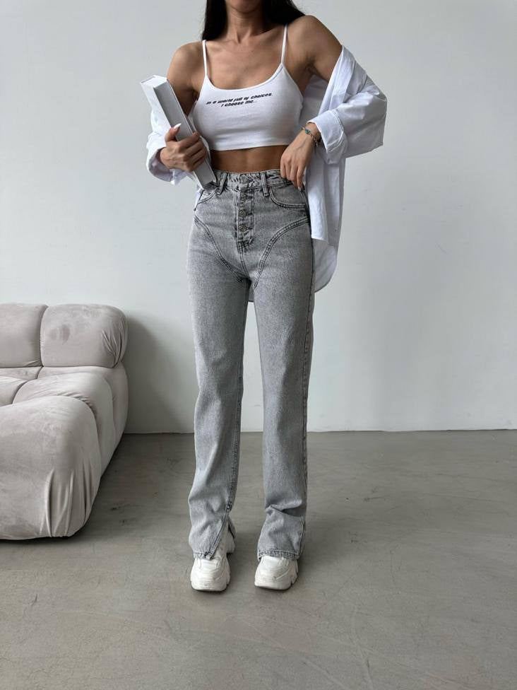 Lange Jeans in Grau