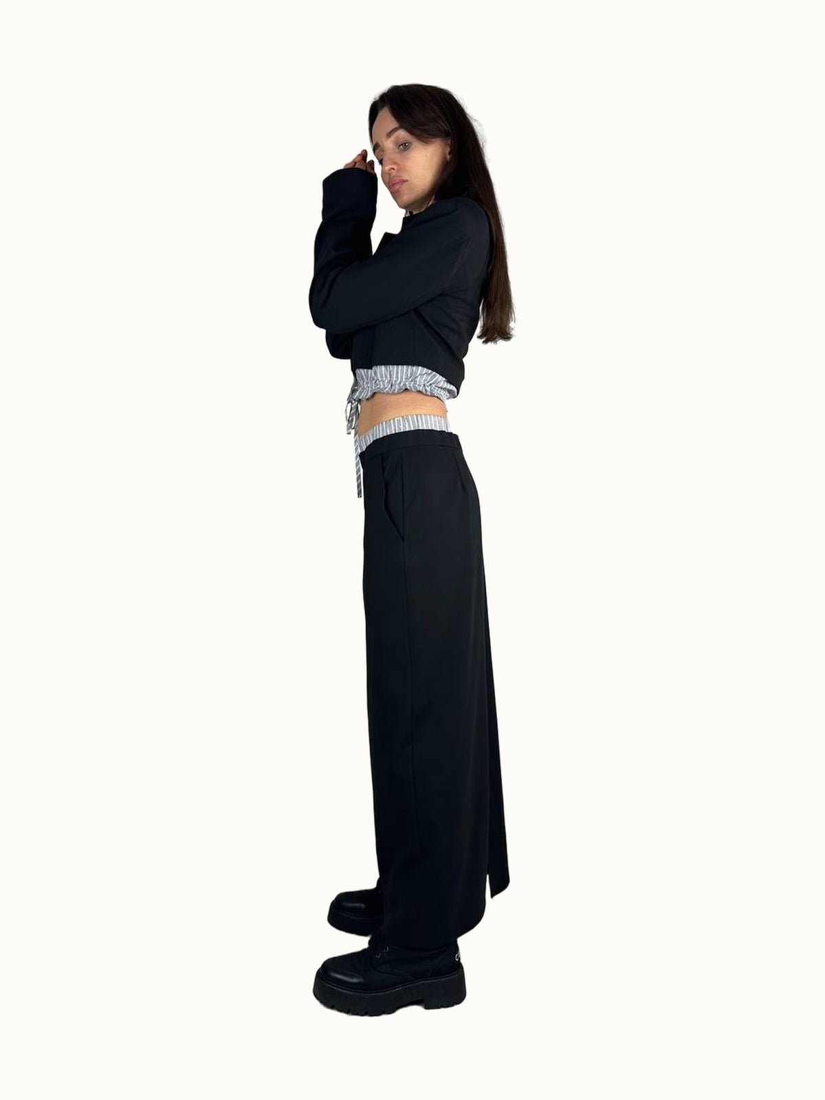 Ensemble noir : jupe longue et veste courte