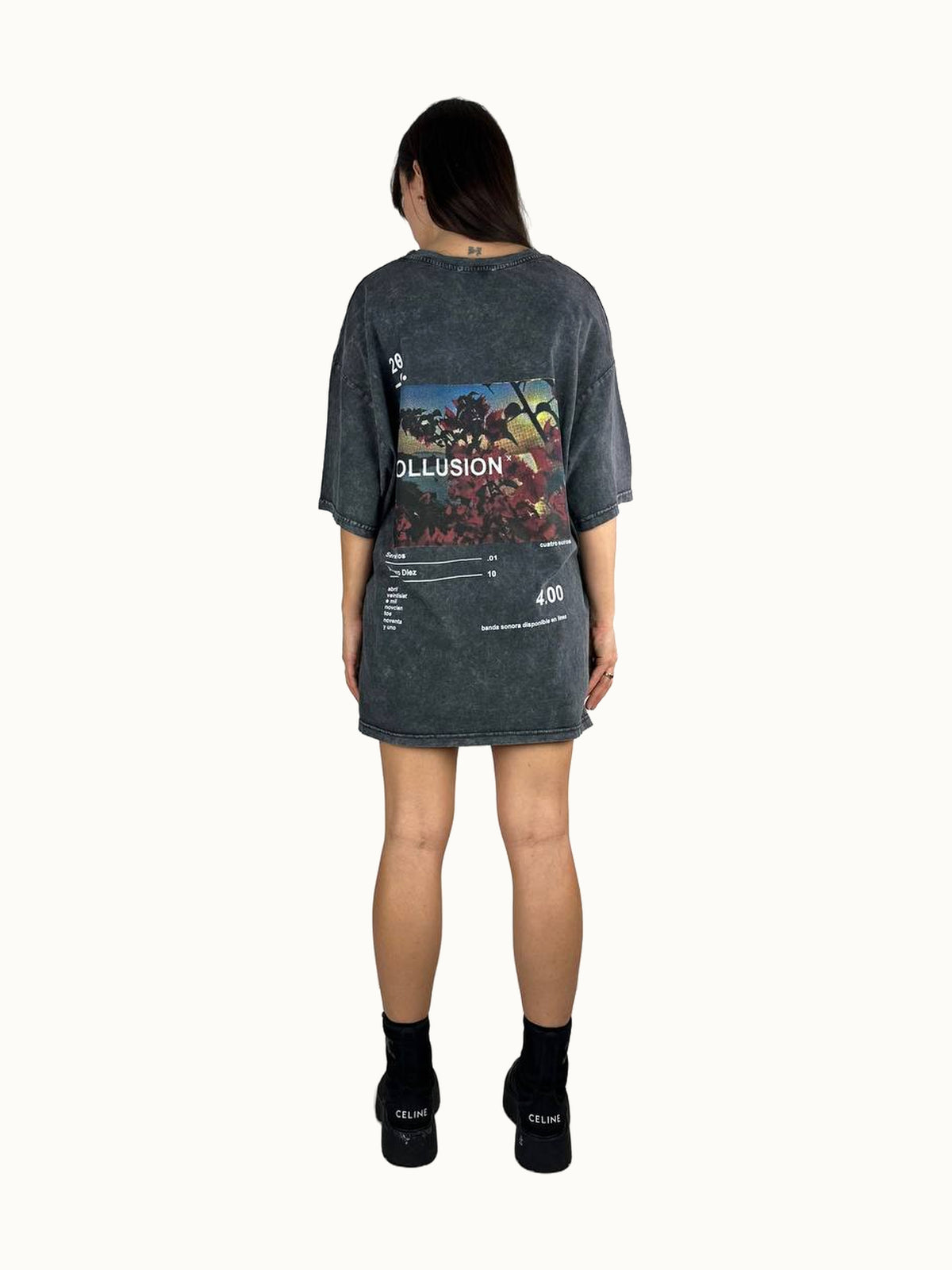 Szary bawełniany T-shirt