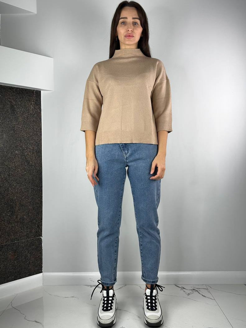 Pullover in misto cashmere beige