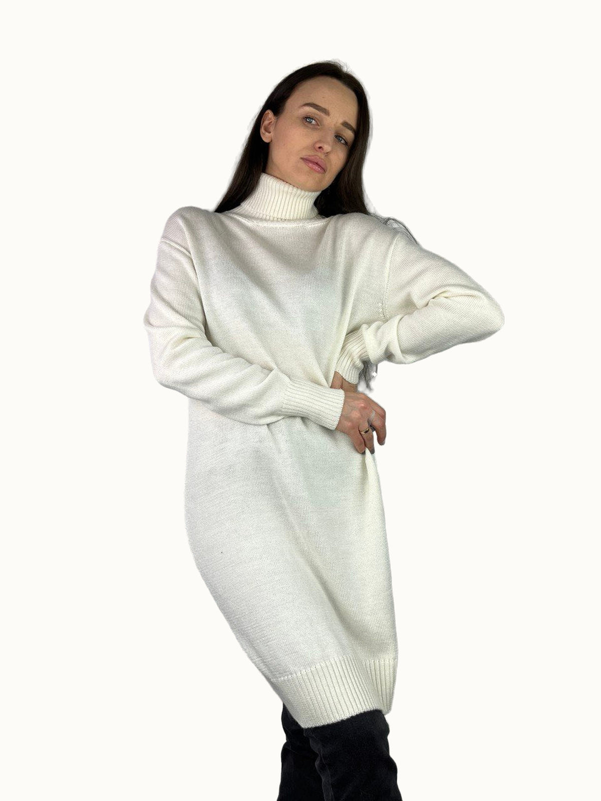 Abito in cashmere bianco